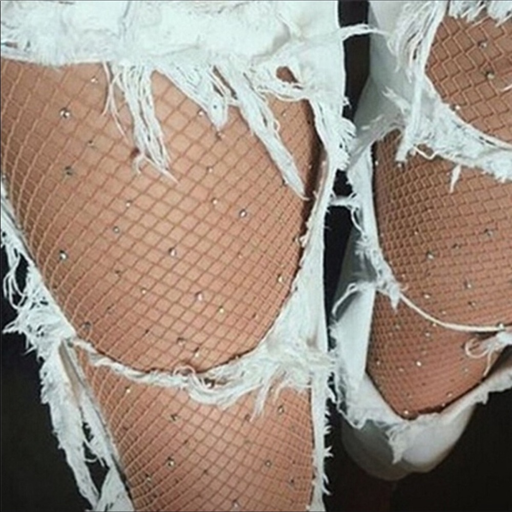 New Baddie Boutique Bling Fishnet Pantyhose Tights